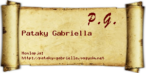 Pataky Gabriella névjegykártya
